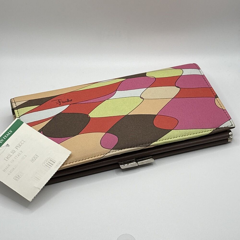 Emilio Pucci Long Wallet Geometric Pattern Purple… - image 1